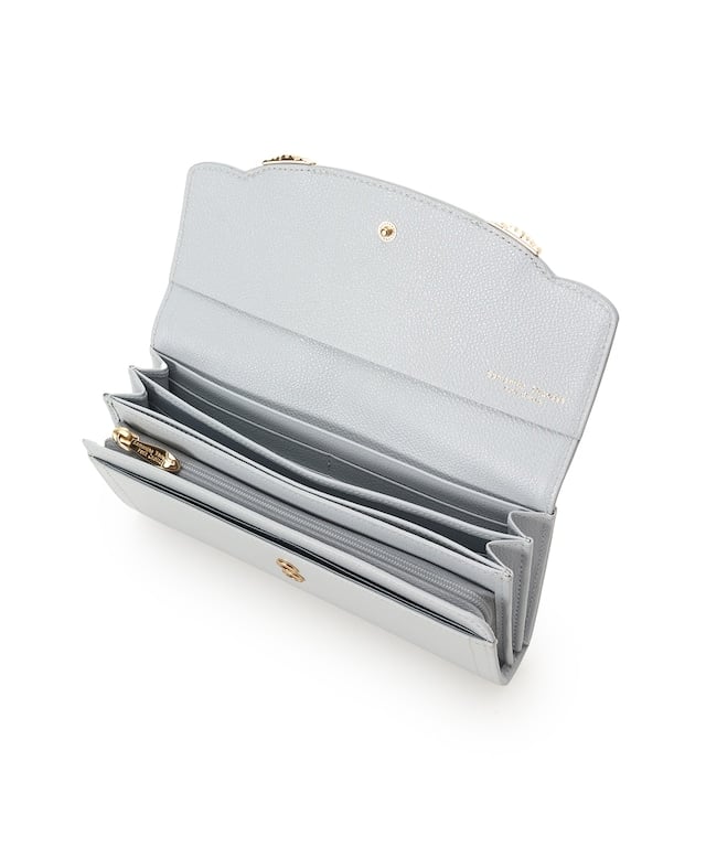 サイドフラワー 長財布 ライトブルー 00