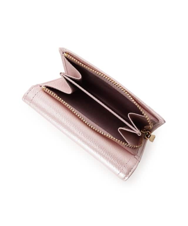 クリアハートビジュー 折財布 ピンク 00