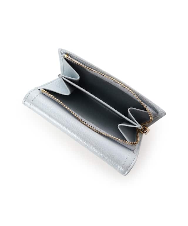 クリアハートビジュー 折財布 ライトブルー 00