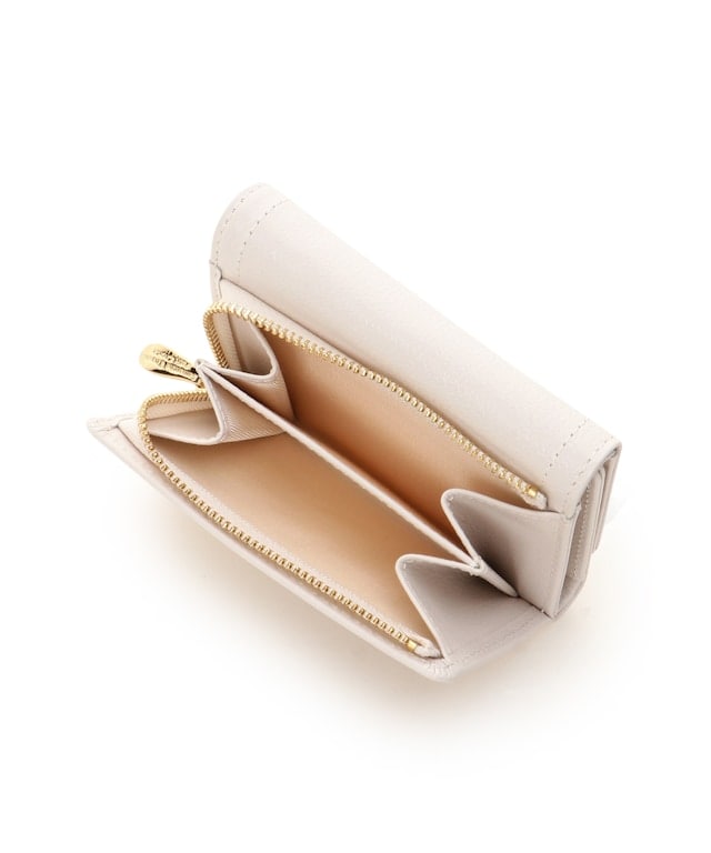 クリアハートビジュー 折財布 オフホワイト 00