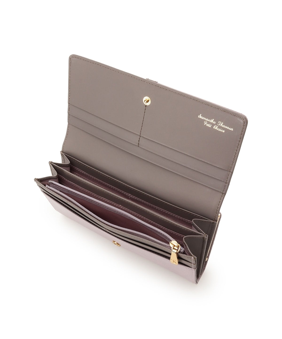 バイカラーフロントベルト 長財布 ピンク 00