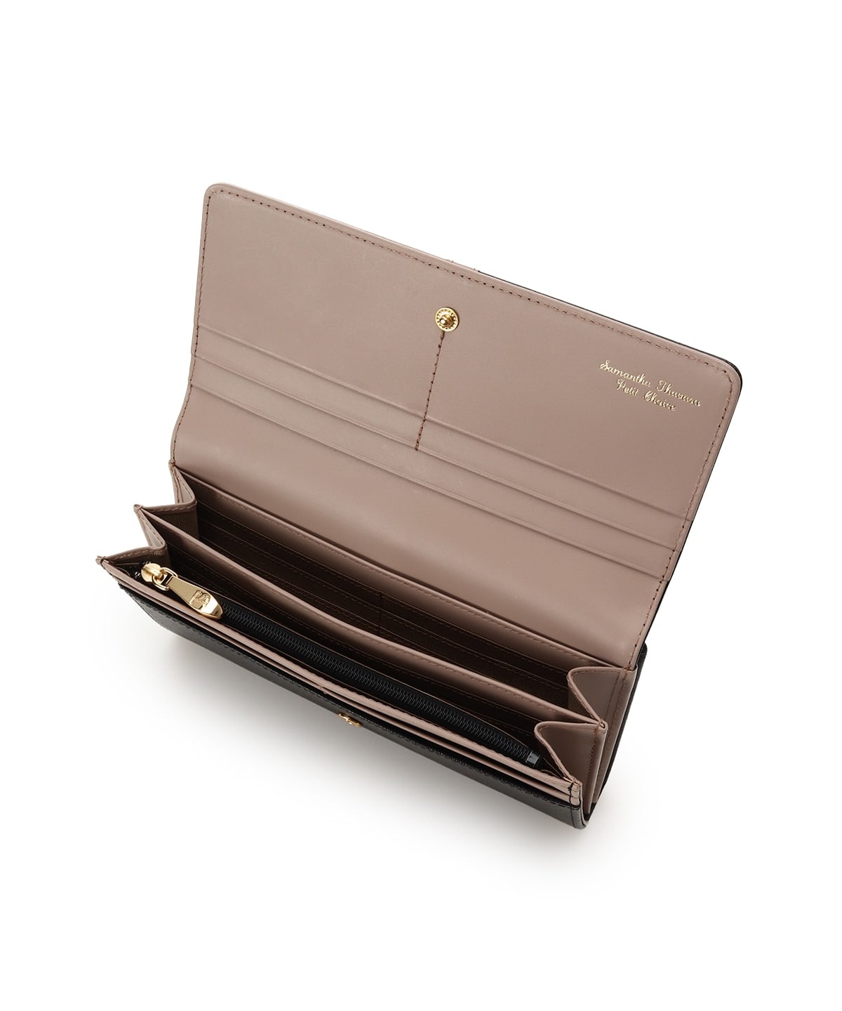 バイカラーフロントベルト 長財布 ブラック 00