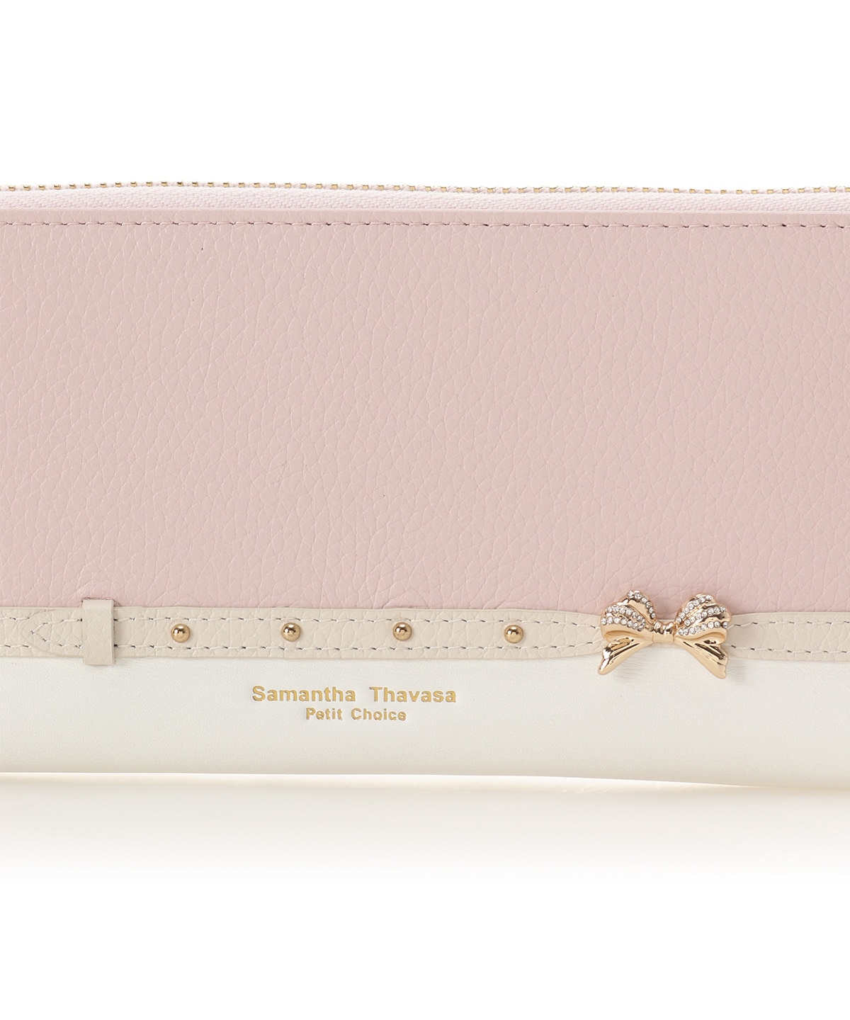 ビジューリボンバイカラー 長財布 ピンク 00