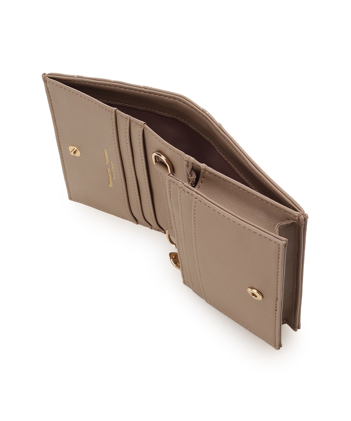 ハートキルト ミニ財布 グレージュ 00