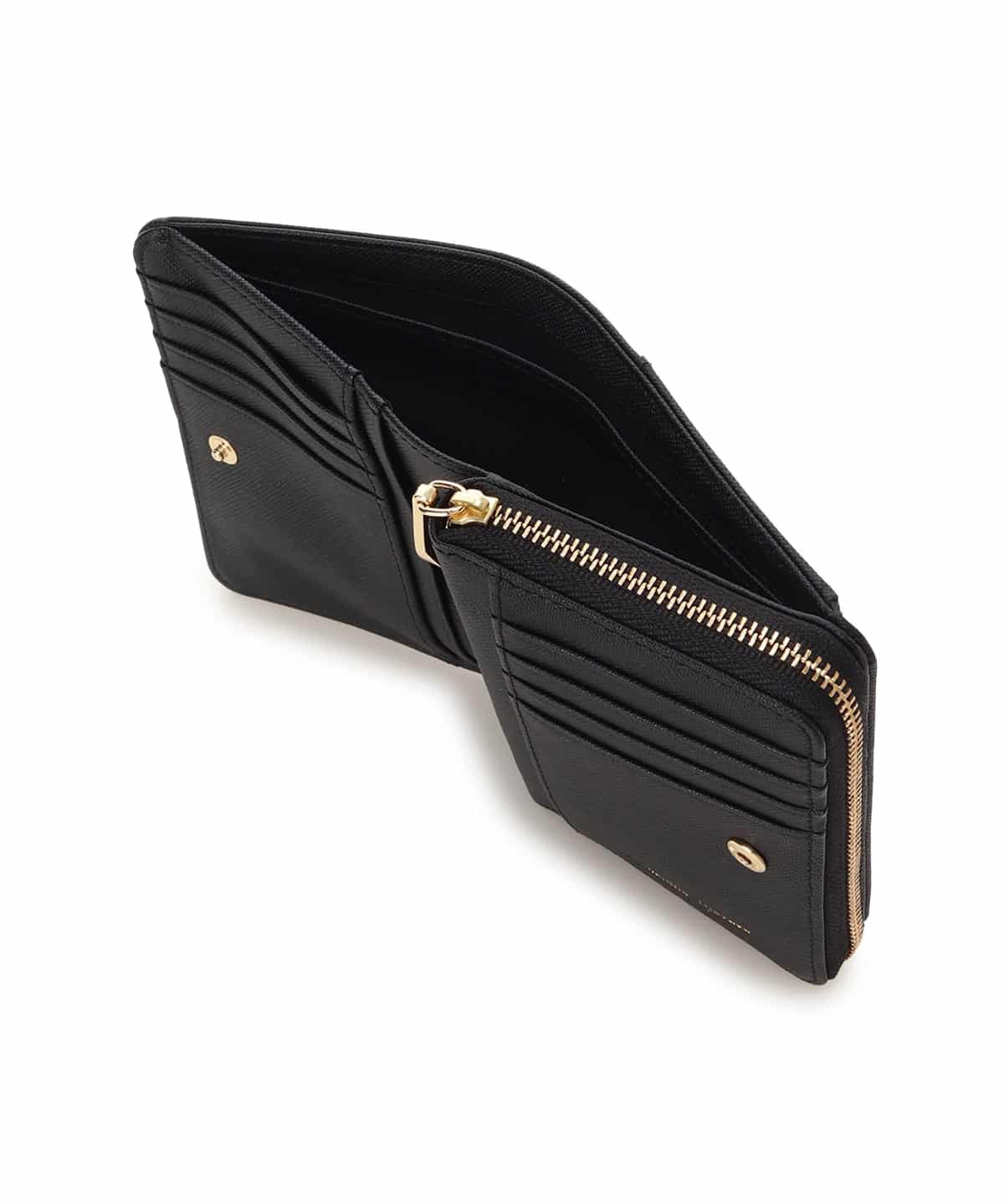 バイカラーリボン 折財布 ブラック 00