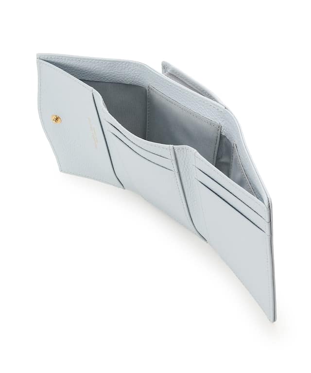 クリアハートビジュー 折財布 ライトブルー 00