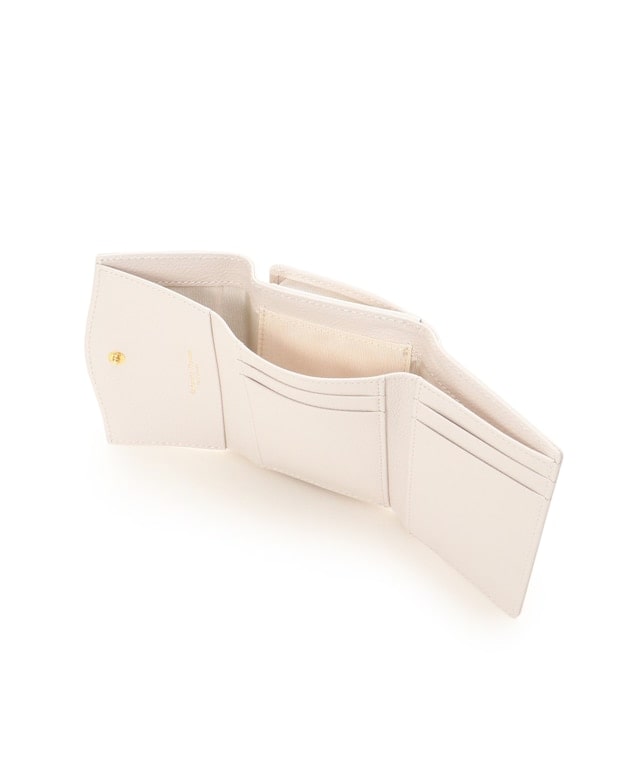 クリアハートビジュー 折財布 オフホワイト 00