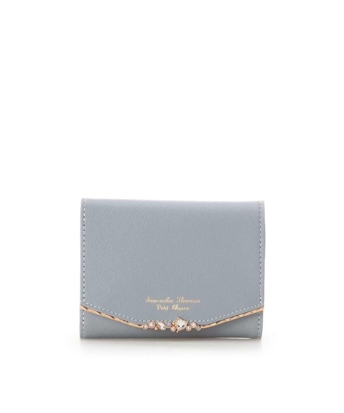 ハートジュエルバー 折財布 ダルブルー 0