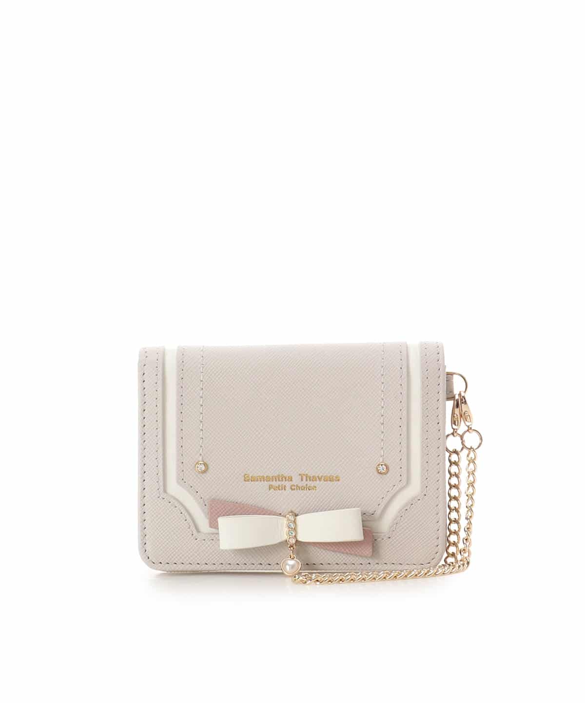 バイカラーリボン パスケース ライトグレー 00