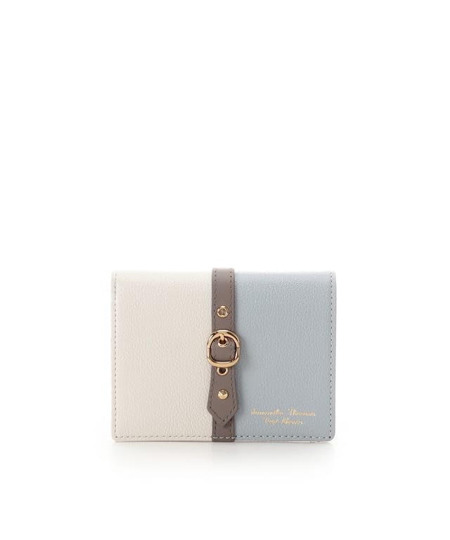 バイカラーフロントベルト 二つ折り財布 ダルブルー 00