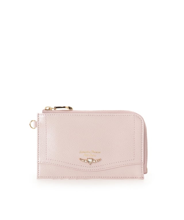 クリアハートビジュー フラグメントケース ピンク 00