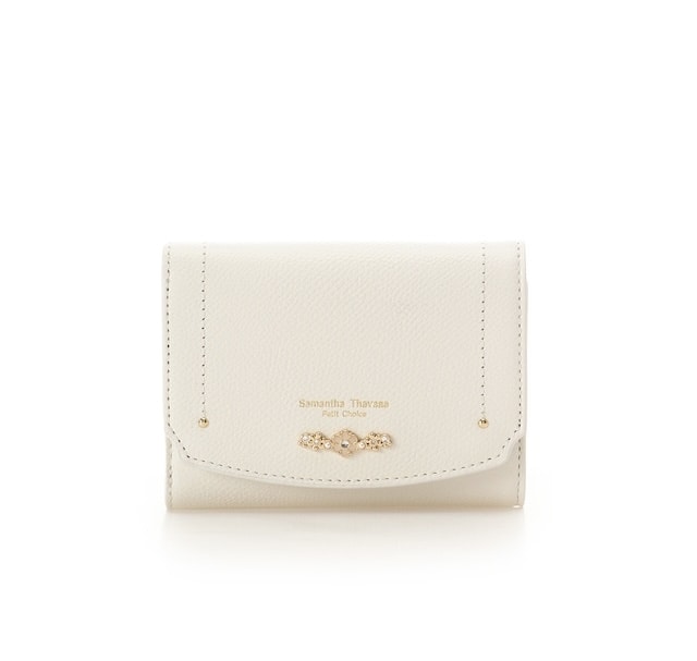 フラワーアーチ 折財布 ホワイト 00