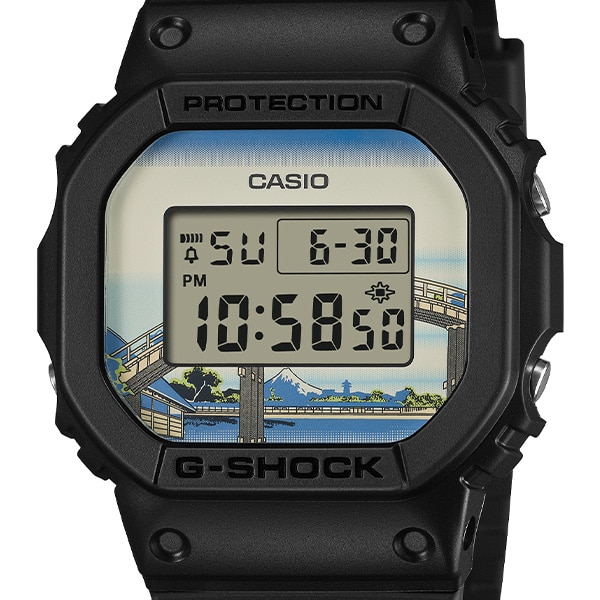 G-SHOCK 葛飾北斎 富嶽三十六景 「深川万年橋下」 DW-5600KHFM25-1JR クォーツ メンズ