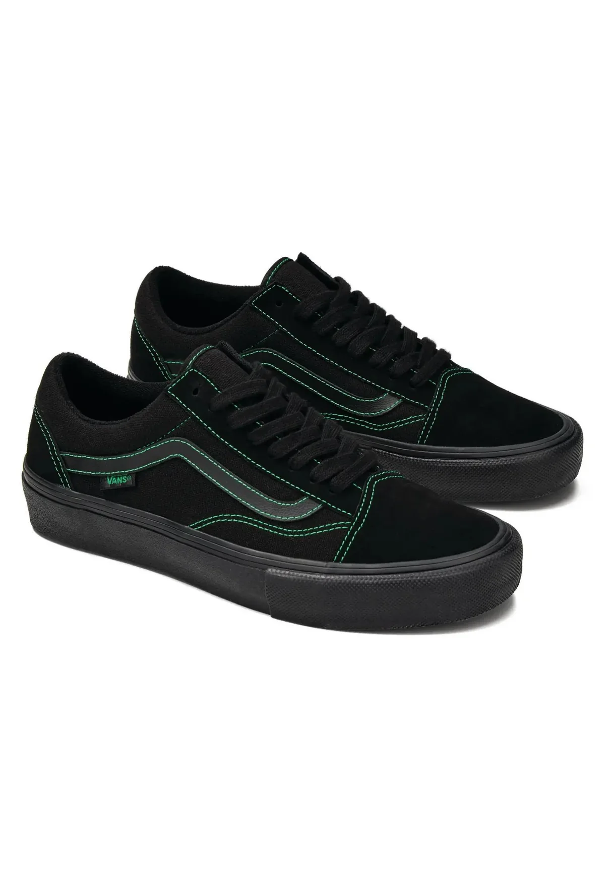 バンズ VANS SKATE OLD SKOOL BLACK/BLACK/GREEN VN000EDNGWH スケートオールドスクール  26.0cm～28.0㎝ スニーカー メンズ シューズ 0198266485331 【北海道/沖縄/離島 着払い】 BLACK/BLACK/GREEN 26.0cm