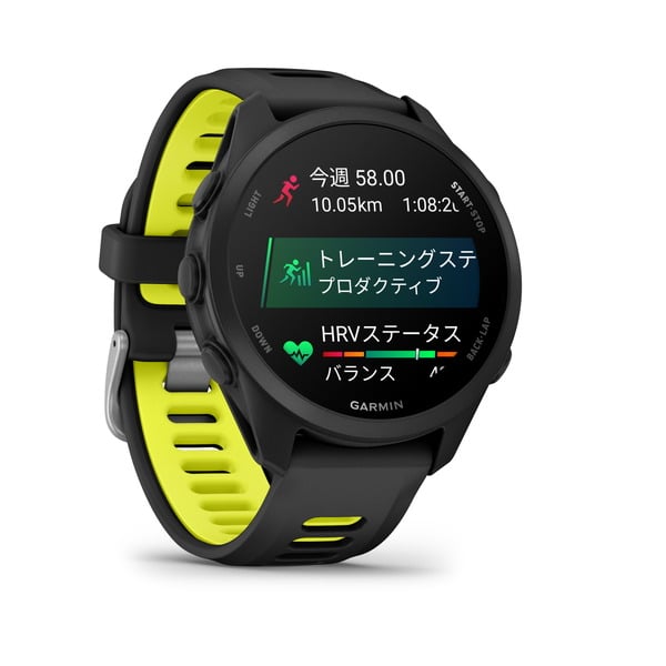 ガーミン GARMIN Forerunner 170（フォアランナー170） Black/Amp Yellow（ブラック/アンプ イエロー） 43mm シリコンバンド AMOLED（有機EL） 軽量 ランニングGPSウォッチ Suica対応 010-03920-40 07537593785867 腕時計 正規品 【送料無料 北海道/沖縄/離島を除く】 Black/Amp Yellow FREE