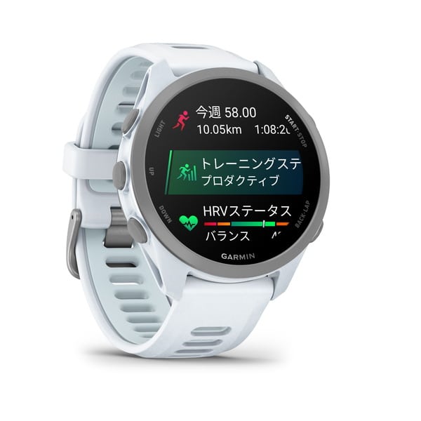 ガーミン GARMIN Forerunner 170（フォアランナー170） Whitestone/Cloud Blue（ホワイトストーン/クラウド ブルー） 43mm シリコンバンド AMOLED（有機EL） 軽量 ランニングGPSウォッチ Suica対応 010-03920-41 腕時計 正規品 【送料無料 北海道/沖縄/離島を除く】 Whitestone/Cloud Blue FREE