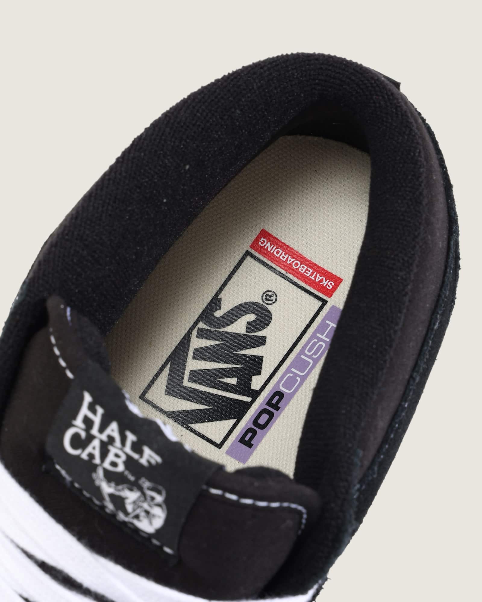 VANS SKATE HALF CAB BLACK/WHITE VN0A5FCDY28 バンズ スケート ハーフキャブ 23.5cm～28.0㎝ スニーカー メンズ シューズ 0194901609940 【送料無料 北海道/沖縄/離島を除く】 BLACK/WHITE 23.5cm
