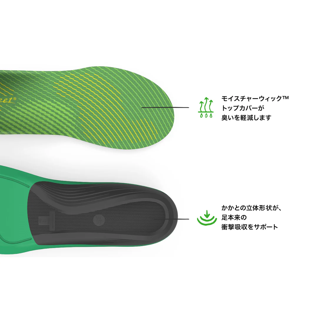 SUPERFEET  Active Support スーパーフィート インソール High Arch（GREEN) INSOLE  Dサイズ 25.0cm～27.0cm 正規品 863018252690【税込み10,000円以下 送料1,100円 北海道/沖縄/離島着払い】 GREEN D (25.0～27.0cm)