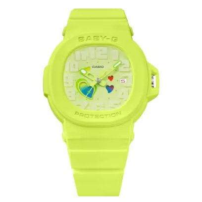 カシオ CASIO BABY-G BABYG ベビージー PLAYFUL HEARTS SERIES BGA-10 Series BGA-10-3AJF YELLOW 耐衝撃構造（ショックレジスト） 10気圧防水  腕時計 国内正規品 【送料無料 北海道/沖縄/離島を除く】 3AJF FREE