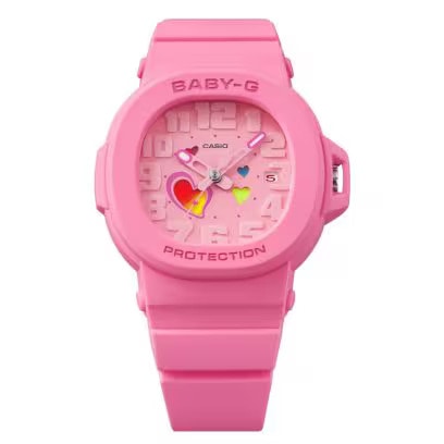 カシオ CASIO BABY-G BABYG ベビージー PLAYFUL HEARTS SERIES BGA-10 Series BGA-10-4AJF PINK 耐衝撃構造（ショックレジスト） 10気圧防水  腕時計 国内正規品 【送料無料 北海道/沖縄/離島を除く】 4AJF FREE