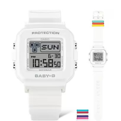 カシオ CASIO BABY-G BABYG ベビージー BABY-G＋PLUS BGD-10 Series BGD-10L-7JR ホワイト  耐衝撃構造（ショックレジスト） 10気圧防水 カスタマイズバンドループ 腕時計 国内正規品 4549526392481 【送料無料 ...