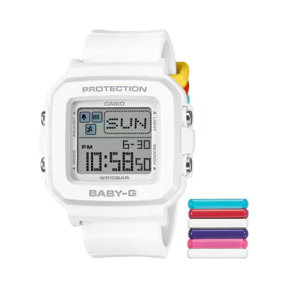 カシオ CASIO BABY-G BABYG ベビージー BABY-G＋PLUS BGD-10 Series BGD-10L-7JR ホワイト  耐衝撃構造（ショックレジスト） 10気圧防水 カスタマイズバンドループ 腕時計 国内正規品 4549526392481 【送料無料  北海道/沖縄/離島を除く】(FREE 7JR)｜ ムラサキスポーツ ...