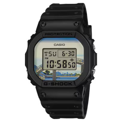 【NEW】 CASIO G-SHOCK GSHOCK カシオ ジーショック DIGITAL 5600 SERIESDW-5600KHFM25-1JR 葛飾北斎 富嶽三十六景 深川万年橋下 腕時計 国内正規品 4549526420863 【送料無料 北海道/沖縄/離島を除く】 1JR FREE