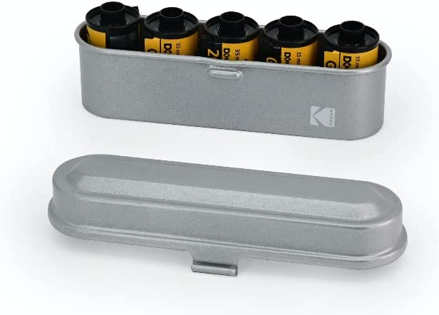 【在庫限り★12時までのご注文で即日出荷】KODAK フィルムケース - 35mmフィルム5ロール用 - コンパクト レトロスチールケース　　レッド