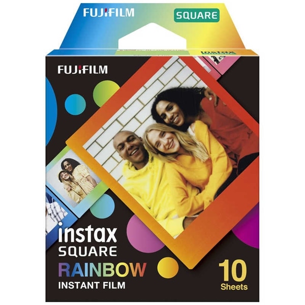 【★20時までのご注文で翌日発送！】富士フイルム FUJIFILM スクエアフォーマットフィルム instax SQUARE レインボー　10枚入 INSTAX SQUARE RAINBOW WW 1