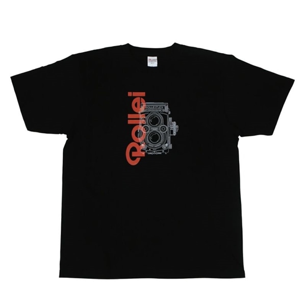 【数量限定★★Rollei公式プロダクト】 さらさら着心地Tシャツ ROLLEIFLEX+ロゴ ブラック　Lサイズ  ROLLEIFLEX+ロゴ ブラック Lサイズ