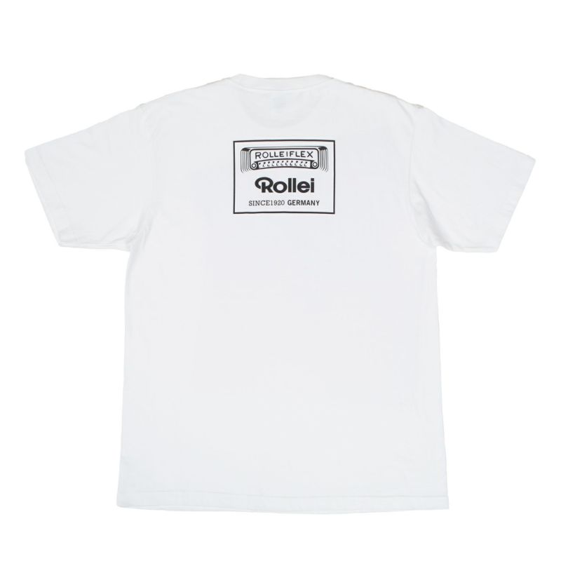 【数量限定★★Rollei公式プロダクト】 さらさら着心地Tシャツ ROLLEIFLEX+ロゴ ホワイト　Mサイズ  ROLLEIFLEX+ロゴ ホワイト Mサイズ