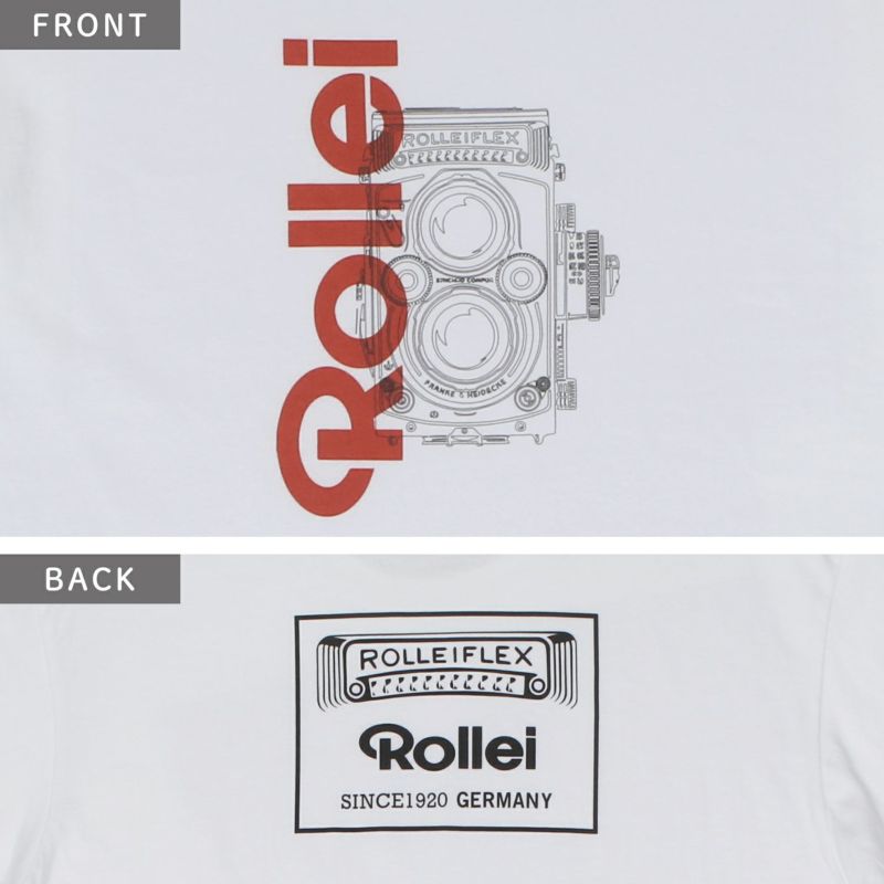 【数量限定★★Rollei公式プロダクト】 さらさら着心地Tシャツ ROLLEIFLEX+ロゴ ホワイト　Lサイズ  ROLLEIFLEX+ロゴ ホワイト Lサイズ