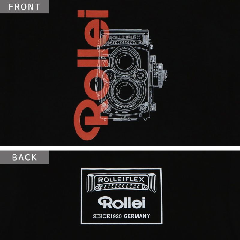 【数量限定★★Rollei公式プロダクト】 さらさら着心地Tシャツ ROLLEIFLEX+ロゴ ブラック　Mサイズ  ROLLEIFLEX+ロゴ ブラック Mサイズ