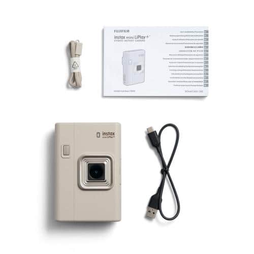 【★今なら！チェキフィルム20枚付き★12時までのご注文で即日発送】富士フイルム FUJIFILM ハイブリッドインスタントカメラ チェキ instax mini LiPlay＋（インスタックス ミニ リプレイ プラス） SAND BEIGE（サンドベージュ） INS LIPLAY PLUS BEIGE VN