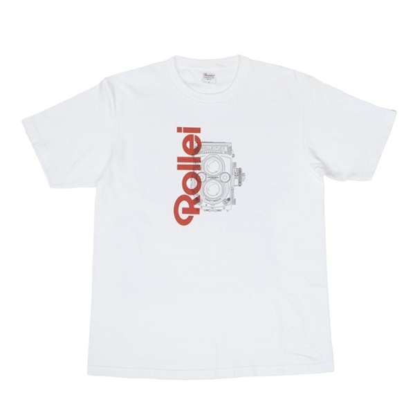 【数量限定★★Rollei公式プロダクト】 さらさら着心地Tシャツ ROLLEIFLEX+ロゴ ホワイト　Lサイズ  ROLLEIFLEX+ロゴ ホワイト Lサイズ