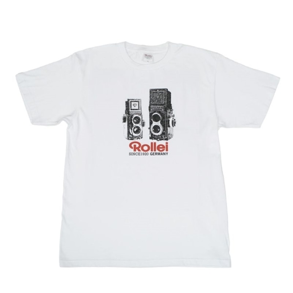 【数量限定★★Rollei公式プロダクト】 さらさら着心地Tシャツ ROLLEIFLEX ホワイト　Lサイズ ROLLEIFLEX ホワイト Lサイズ