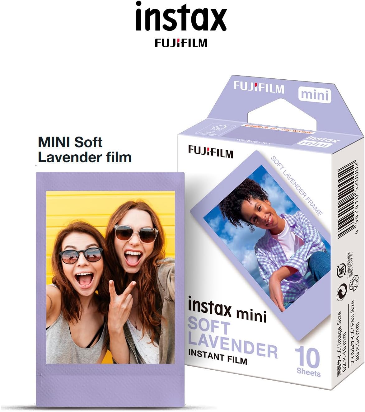  【12時までのご注文で即日出荷！】富士フイルム FUJIFILM INSTAX MINI SOFT LAVENDER WW 1 [チェキ instax mini 専用フィルム ソフト ラベンダー 10枚入り]　絵柄チェキフィルム ソフトラベンダー