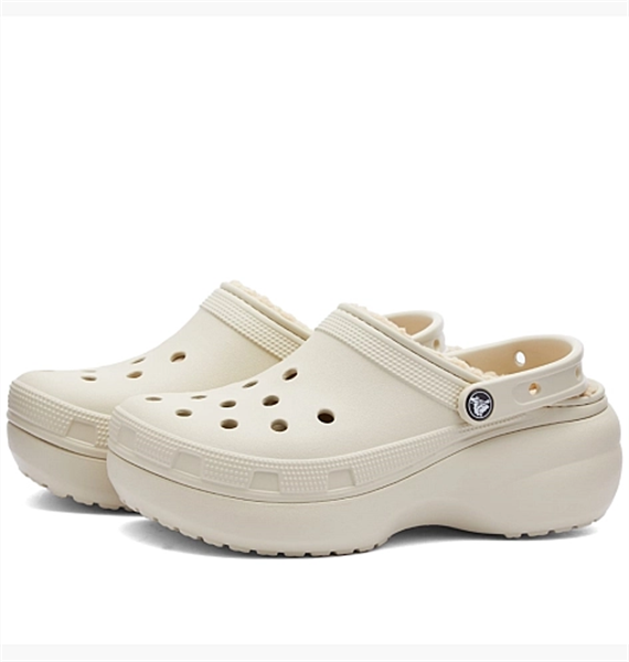 CROCS クロックス Classic Platform Lined Clog W クラシック プラットフォーム ラインド クロッグ BEG