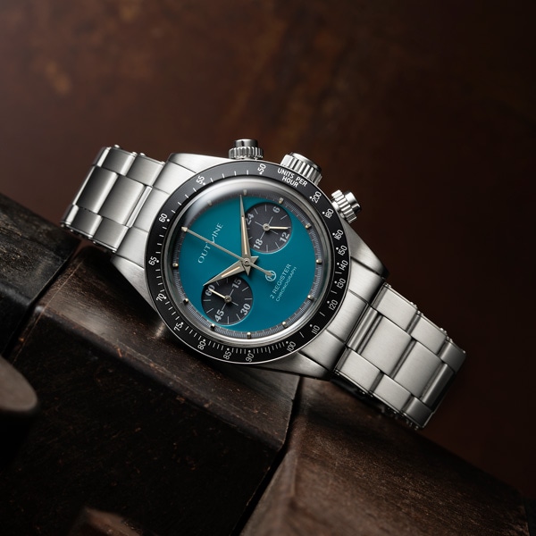 ♪【OUTLINE×TiCTAC】2レジスタークロノ YK20232-3BL ブルーグリーン チックタック専売モデル クォーツ