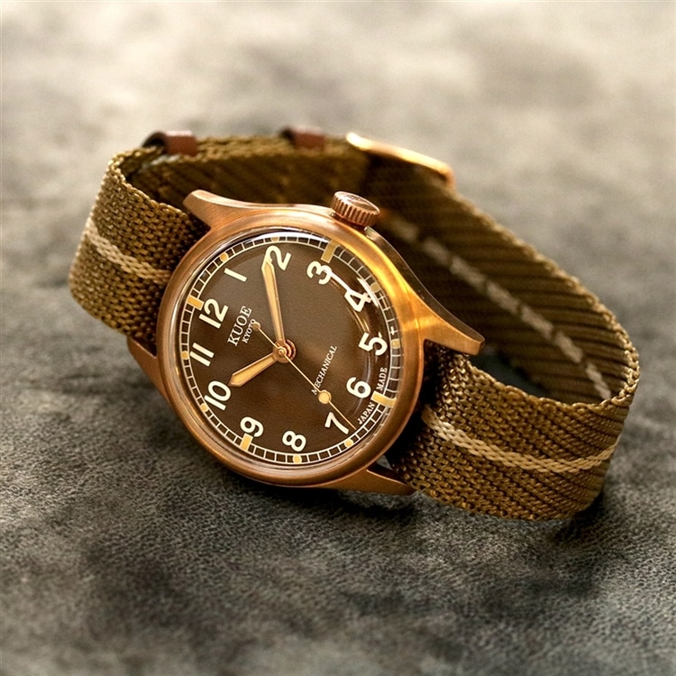 ★【KUOE（クオ）】　OLD SMITH 90-002 ブロンズモデル 35mmケース 自動巻き ブラウン文字盤