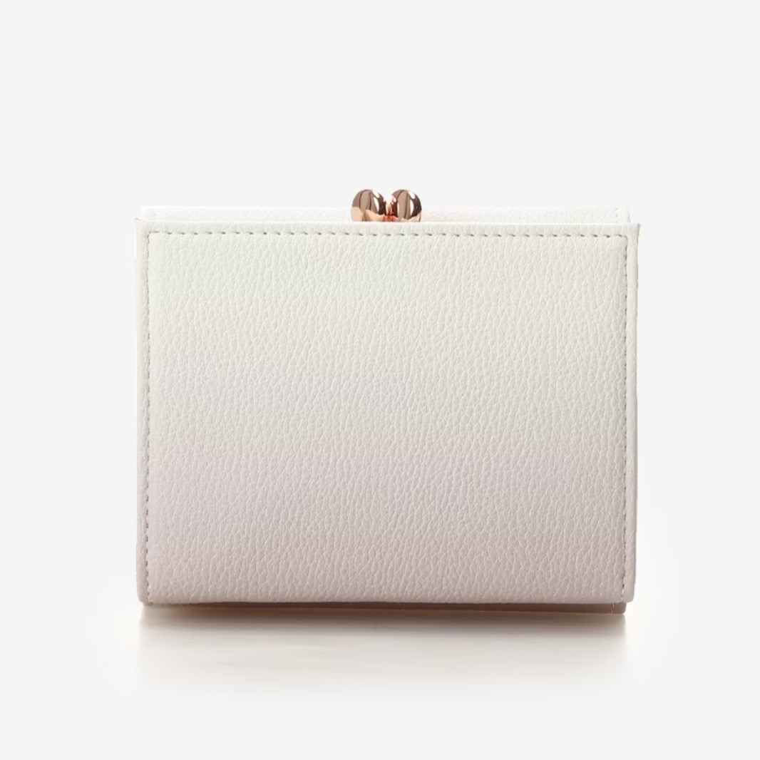 ハートビジューグラデーション折財布 ピンク