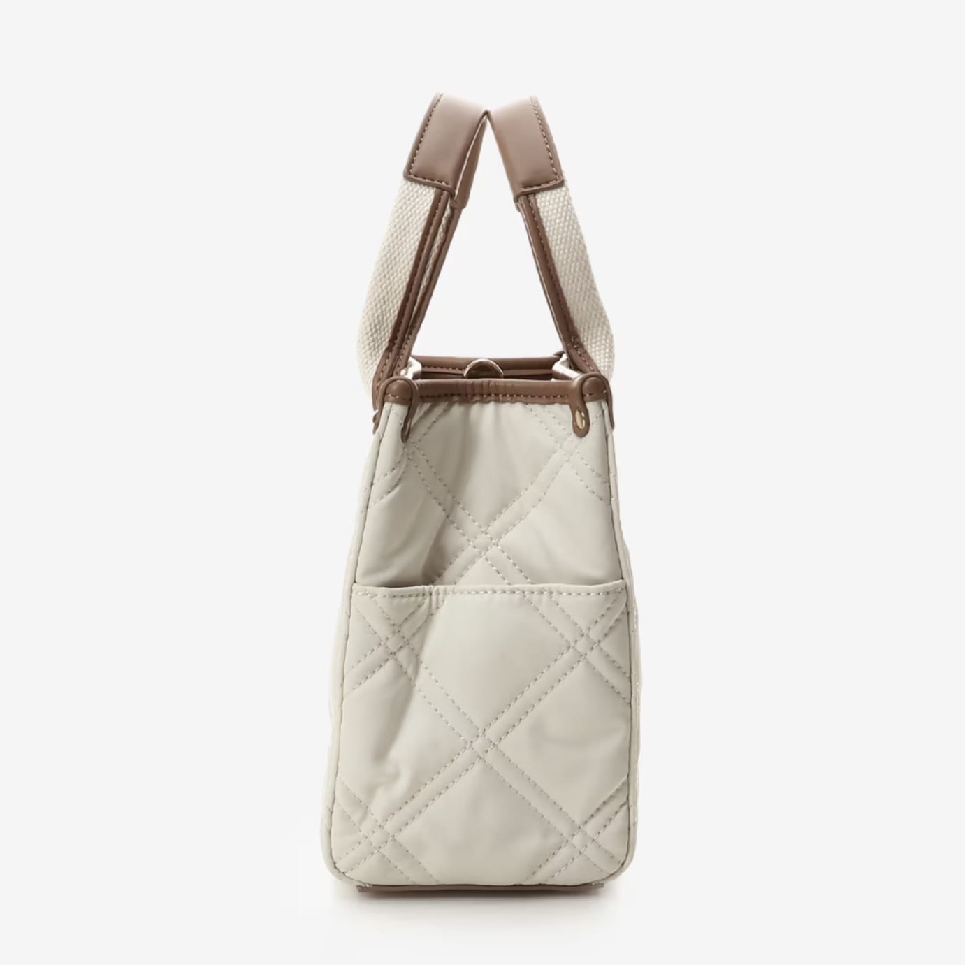 ロゴテープキルティングトートバッグ(小) ホワイト