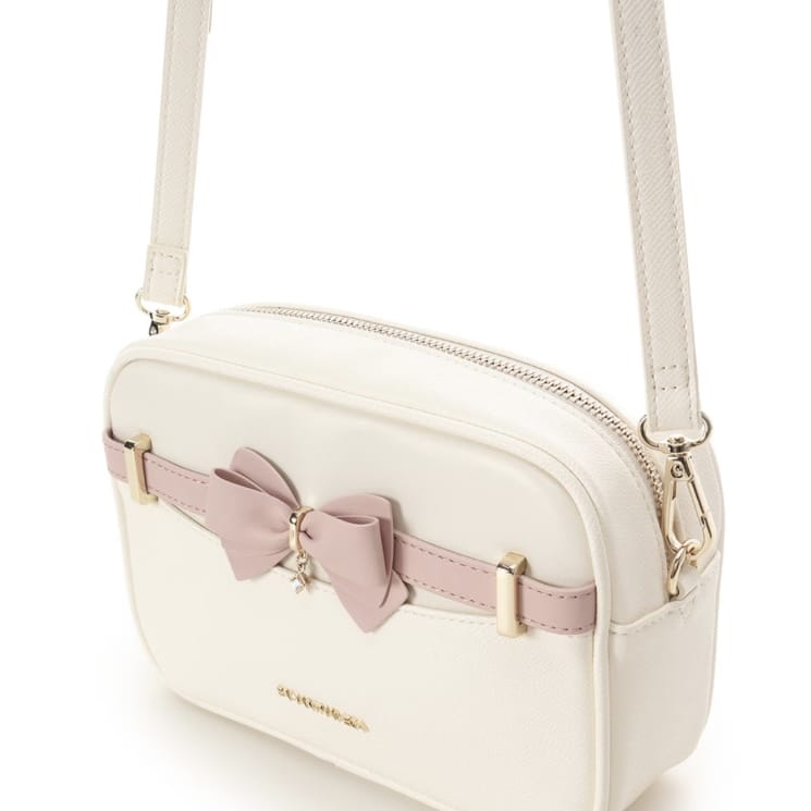 バイカラーアクセントリボンミニショルダーバッグ