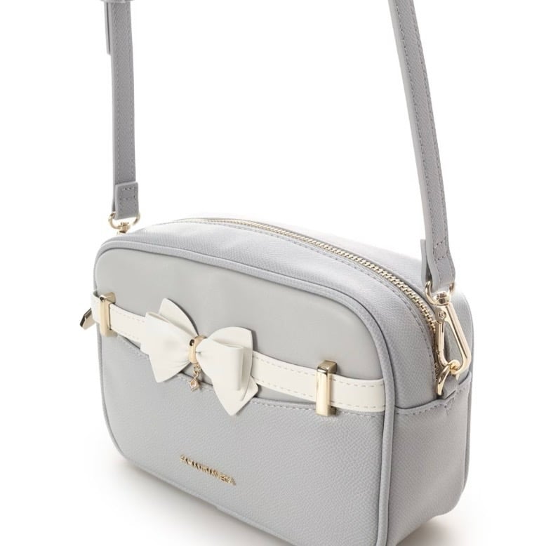 バイカラーアクセントリボンミニショルダーバッグ