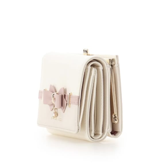 バイカラーアクセントリボン折財布