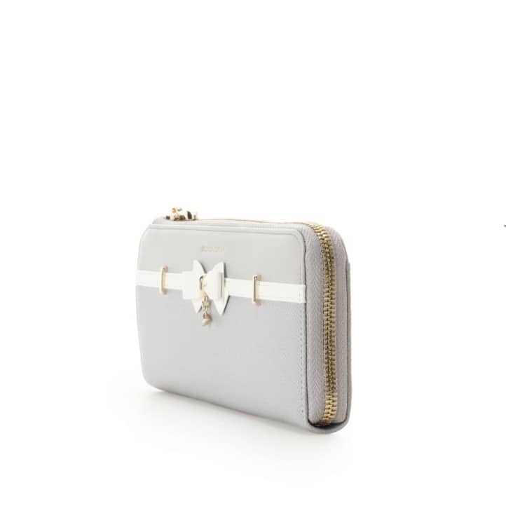 バイカラーアクセントリボン長財布