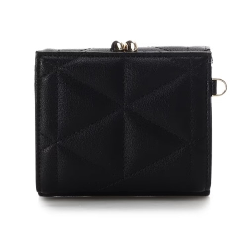 キルティングスタッズ折財布 ブラック