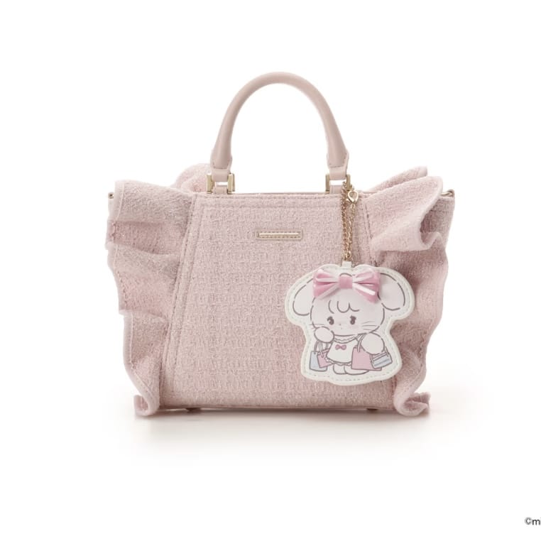 Lil ala mode×SAMANTHAVEGAコレクション ツイードフリルハンドバッグ