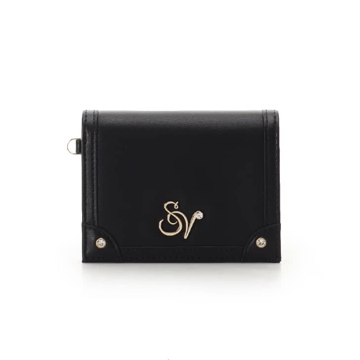 ロゴ金具折財布