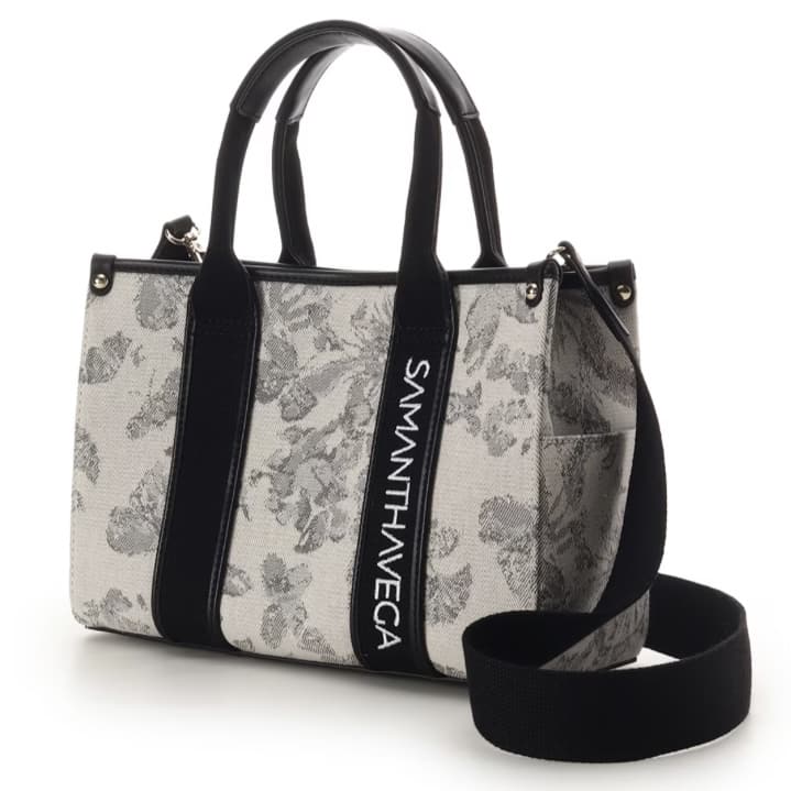 ロゴテープジャガード調トートバッグ（小）